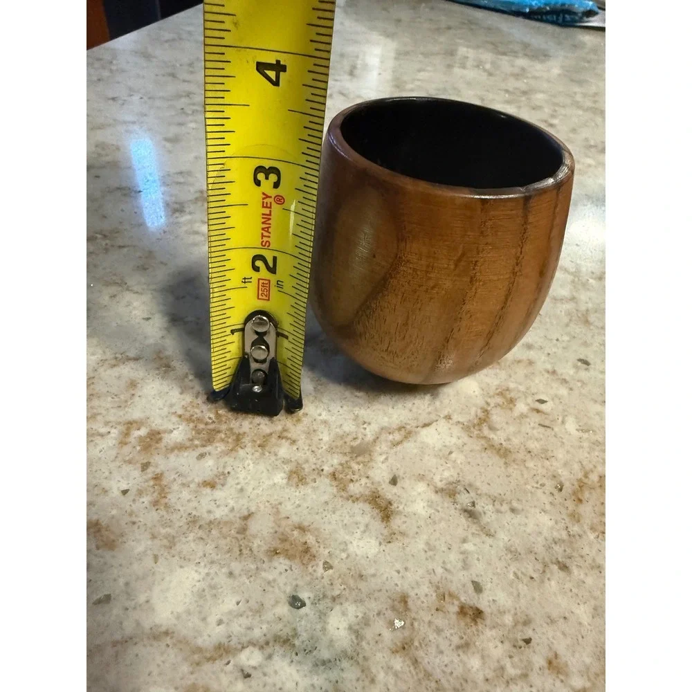 Handcrafted Charred Oak Whiskey Glass Wood Tumbler Bourbon Cup